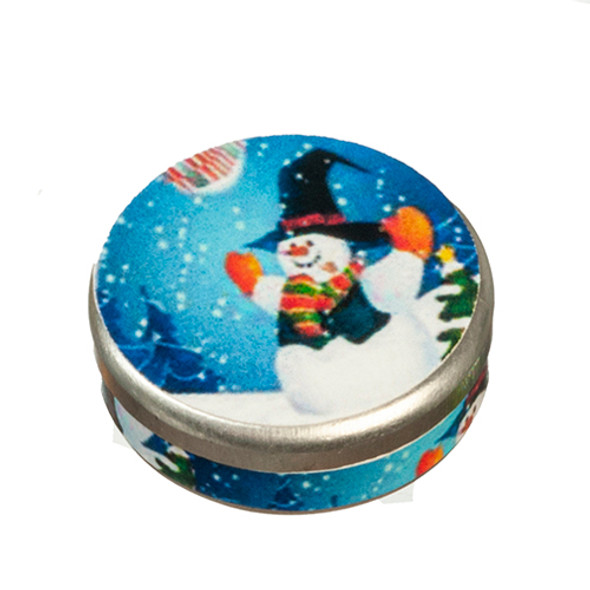 OakridgeStores.com | AZTEC - Snowman Cookie Tin - 1" Scale Dollhouse Miniature (G6284) 717425628404