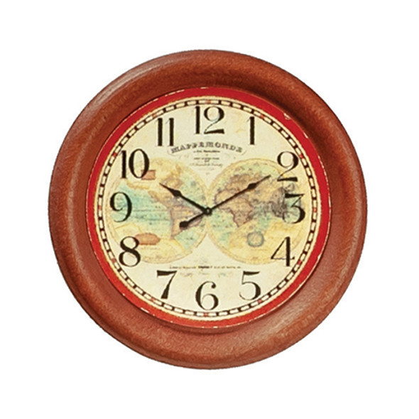 OakridgeStores.com | AZTEC - Wooden Wall Clock - 1" Scale Dollhouse Miniature (G8518) 717425885180