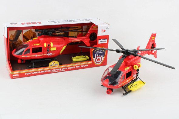 OakridgeStores.com | DARON - FDNY Ambulance Rescue Helicopter with Lights and Sound (NY9040) 817346029875
