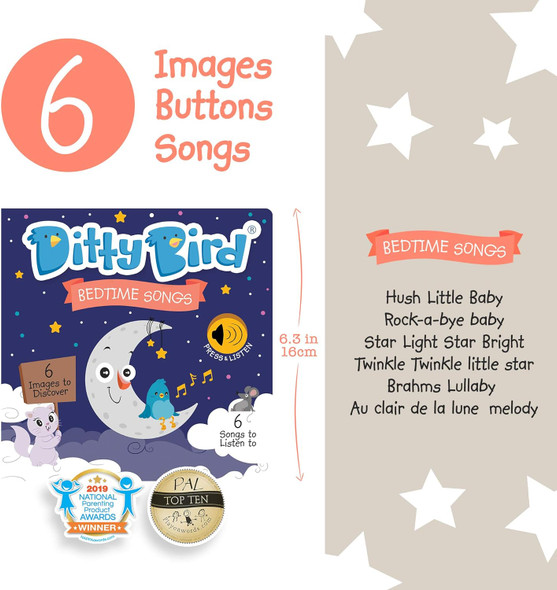 OakridgeStores.com | DITTY BIRD - Bedtime Songs Song Book - Award Winning Sound Book for Toddlers and Babies (DB004) 9780648268567