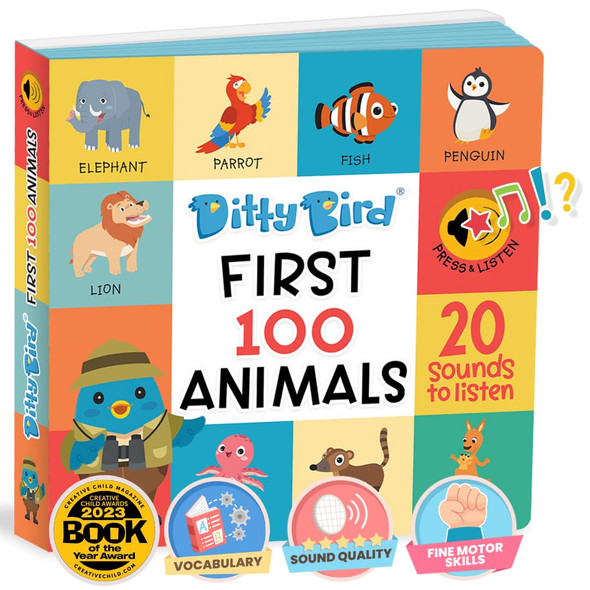 OakridgeStores.com | DITTY BIRD - First 100 Animals Sounds Book - Award Winning Sound Book for Toddlers and Babies (DB028) 9781838206499