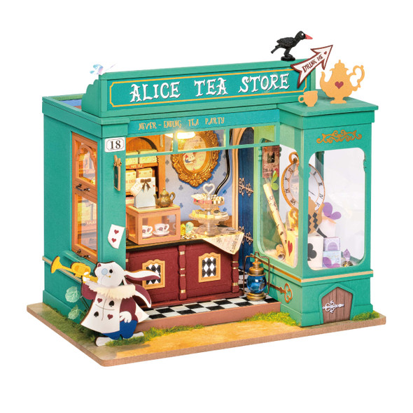 OakridgeStores.com | Rolife - Alice's Tea Store - DIY 3D Miniature 1/24 Scale Dollhouse Room Box Craft Kit (DG156) 6946785118247