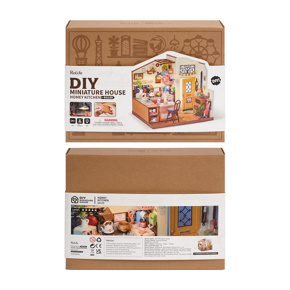 OakridgeStores.com | Rolife - Cozy Kitchen - DIY 3D Miniature 1/24 Scale Dollhouse Room Box Craft Kit (DG158) 6946785119121