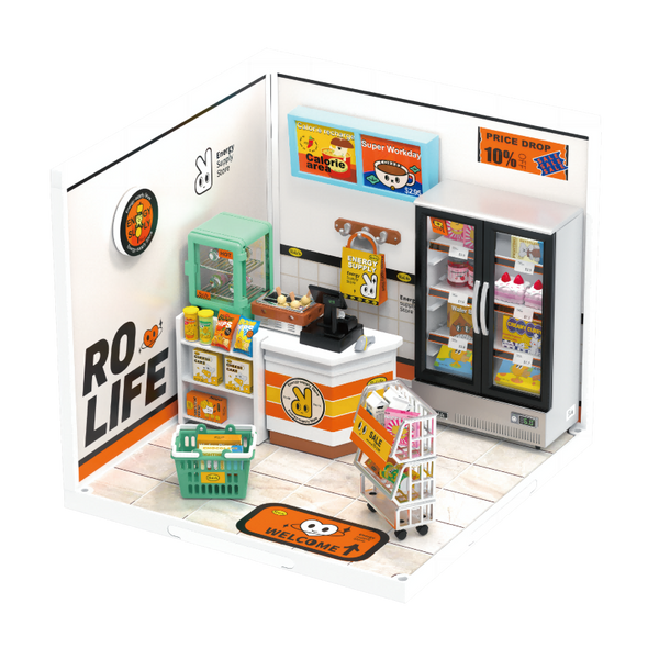 OakridgeStores.com | Rolife - Energy Supply Store - DIY 3D Miniature 1/24 Scale Dollhouse Room Box Craft Kit (DW002) 6946785118117