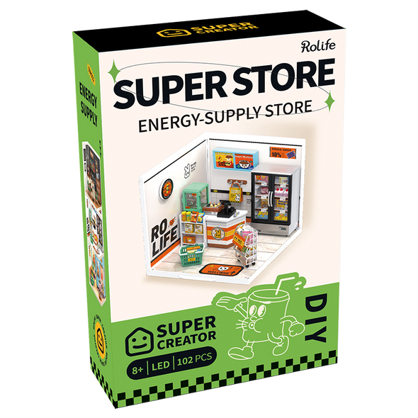 OakridgeStores.com | Rolife - Energy Supply Store - DIY 3D Miniature 1/24 Scale Dollhouse Room Box Craft Kit (DW002) 6946785118117