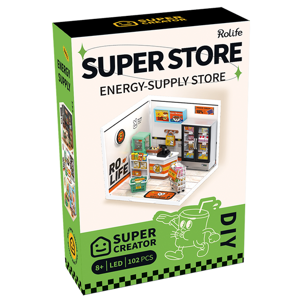 OakridgeStores.com | Rolife - Energy Supply Store - DIY 3D Miniature 1/24 Scale Dollhouse Room Box Craft Kit (DW002) 6946785118117