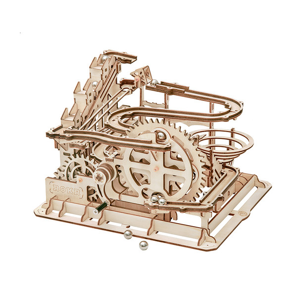 OakridgeStores.com | ROKR - Marble Parkour Big Funnel Marble Run - DIY Mechanical Working 3D Wooden Puzzle Kit (LG501) 6946785178890