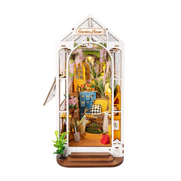 OakridgeStores.com | Rolife - Holiday Garden Housel Book Nook Shelf Insert - 3D Wooden Puzzle Model Kit (TGB04) 6946785119145