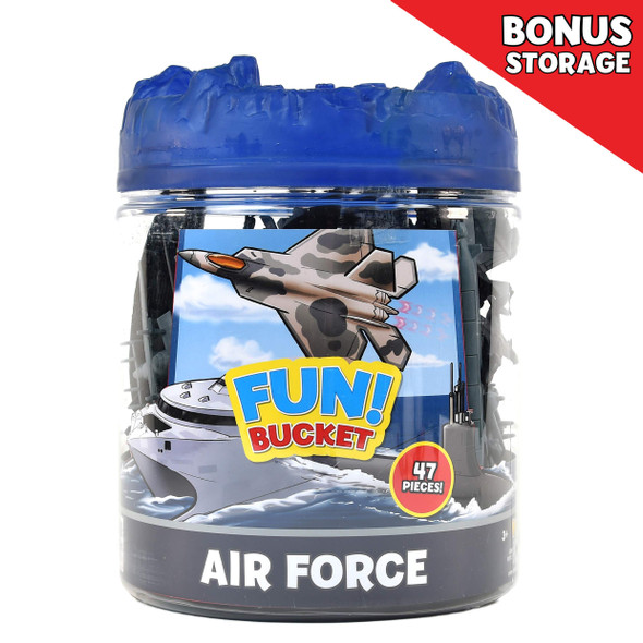 OakridgeStores.com | Sunny Days - Military Air Force Bucket with 47 Pieces - Battleships, Jets, Helicopters and More (320001) 810009200017