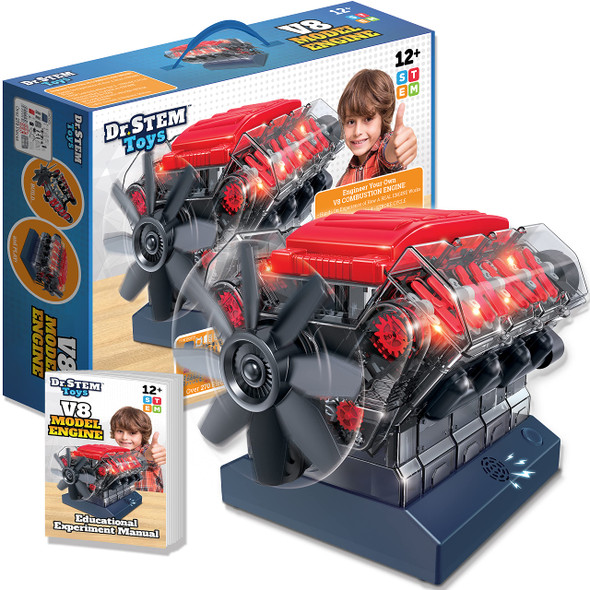 OakridgeStores.com | Thin Air Brands - Dr. STEM Toys V8 Engine Model - Working Mechanical Kit (D519) 850012075196