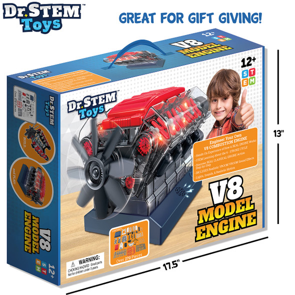 OakridgeStores.com | Thin Air Brands - Dr. STEM Toys V8 Engine Model - Working Mechanical Kit (D519) 850012075196