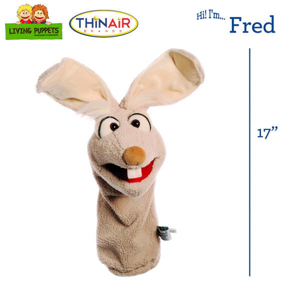 OakridgeStores.com | Living Puppets - Fred The 17-Inch Rabbit, Plush Hand Puppet for Boys and Girls (LP681) 850044886814