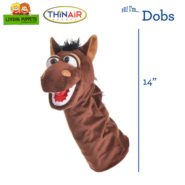 OakridgeStores.com | Living Puppets - Dobs The 14-Inch Horse, Plush Hand Puppet for Boys and Girls, Pony (LP682) 850044886821