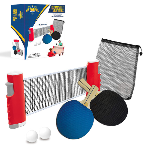 OakridgeStores.com | Thin Air Brands - Retractable Table Tennis Ping Pong Set with Storage Bag (TAB656) 850044886562