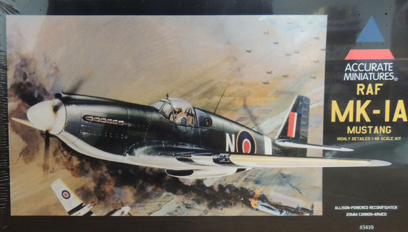 RESALE SHOP - NOB WWII RAF MK-1A MUSTANG ACCURATE MINIATURES 1:48 MODEL AIRPLANE KIT [U6]