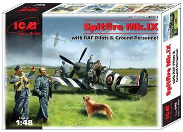 RESALE SHOP - NOB Spitfire Mk.IX British Fighter model kit 200 mm scale 1/48 ICM 48801 [U6]