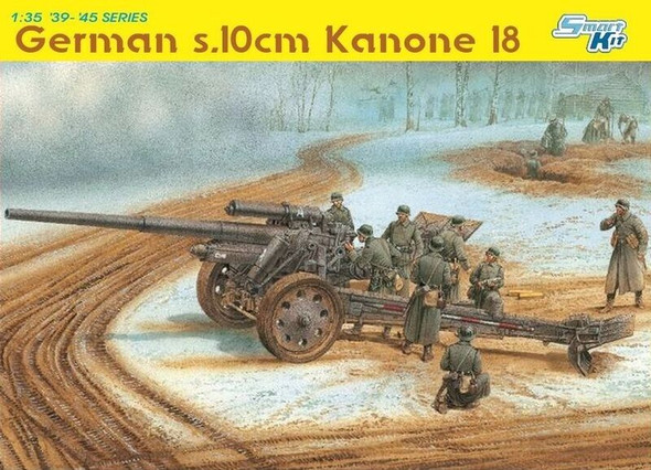 RESALE SHOP - Dragon 1/35 Scale German s.10cm Kanone 18 Plastic Kit (6411) [U20 (Dragon)]