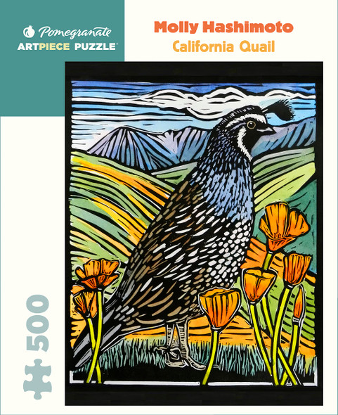 OakridgeStores.com | Pomegranate - Molly Hashimoto : California Quail 500-Piece Jigsaw Puzzle (JP008) 9781087507392