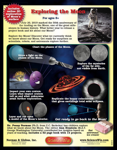 OakridgeStores.com | ScienceWiz - Science Wiz Moon  - Illustrated Science Book and Learning STEM Kit for Young Children (7820) 9781958398166