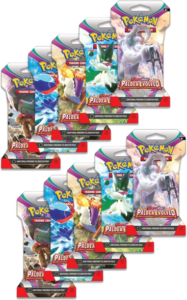 OakridgeStores.com | Pokemon TCG: 10 PACK - Scarlet & Violet-Paldea Evolved Sleeved Booster Pack (10 Packs - 10 Cards each) 820650853500