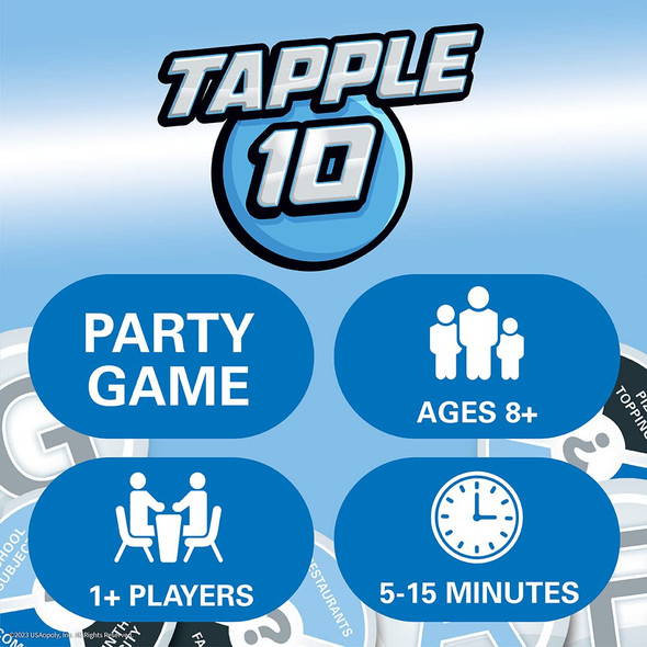 OakridgeStores.com | USAOPOLY - TAPPLE 10 Card Party Game - Ten Games in One (TL097-444) 700304157942