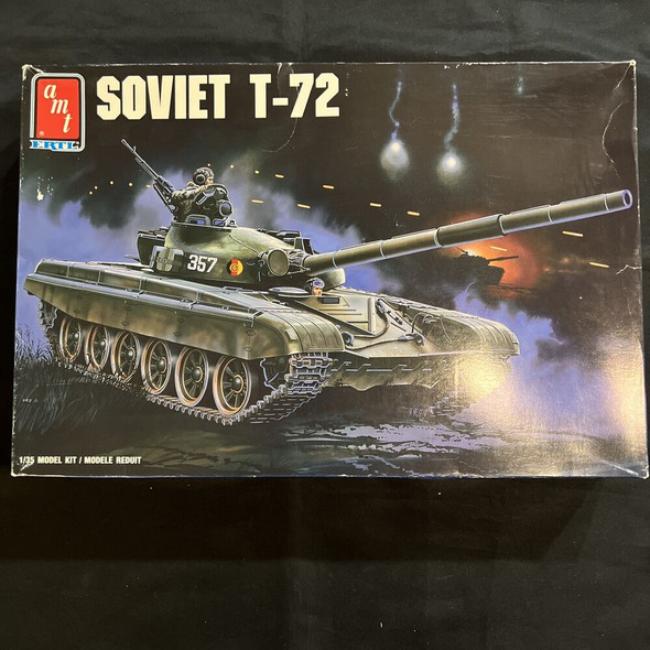 RESALE SHOP - AMT Ertl 1:35 Scale Soviet T-72 Tank Model Kit (c.1989) - 8671 [HT5]