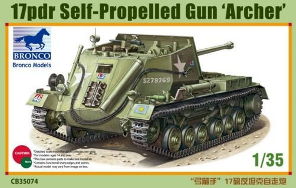 RESALE SHOP - Bronco 1/35 Scale 17pdr Self-Propelled Gun Archer Tank Model Kit - CB35074 [HT5]