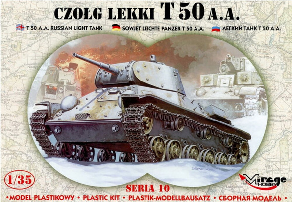 RESALE SHOP - NOB MIRAGE 1:35 Scale T-50 A.A. Russian Light Tank Model Kit - 35106 [HT5]