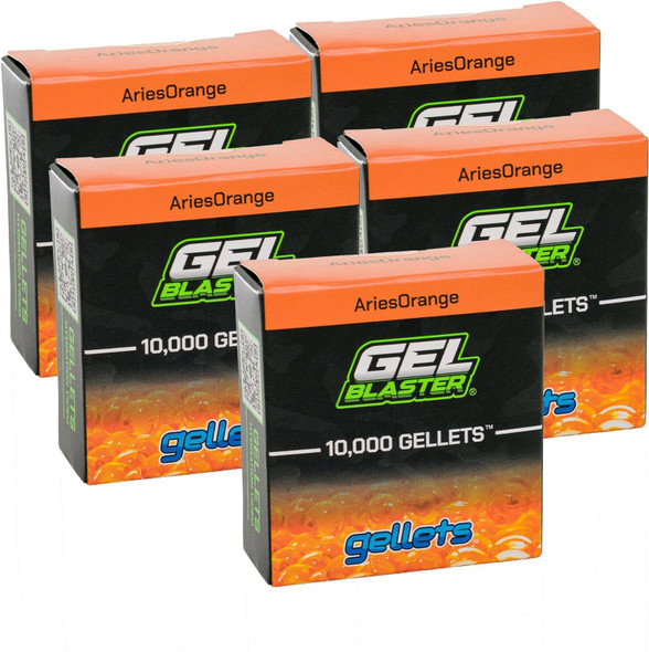 GEL BLASTERS - 50,000 Gellet Bundle - 5 x Gel Blaster 10K Gellets Refill Pack: ORANGE (GL1002)