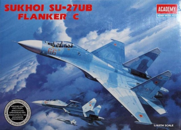 RESALE SHOP - Academy 1/48 Sukhoi Su-27UB Flanker C Airplane Model Kit (c.1995) - 2140 [HT5]