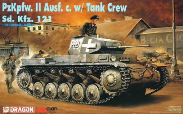 RESALE SHOP - Dragon 1/35 PzKpfw. II Ausf. c Sd.Kfz. 121 Tank w/ Tank Crew Kit - 9026 [HB19]