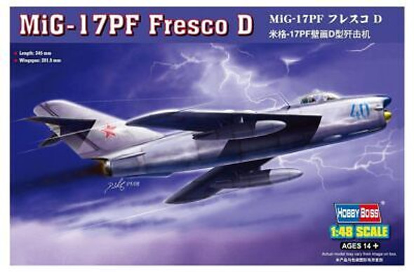 RESALE SHOP - HobbyBoss 1/48 Soviet MiG-17PF Fresco D Static Aircraft Model Kit - 80336 [HB12]