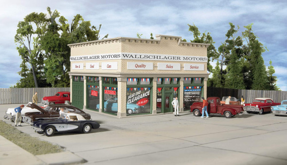 OakridgeStores.com | Walthers - Trainline HO Scale Wallschlager Motors Building - Prebuilt (805) 616374034789