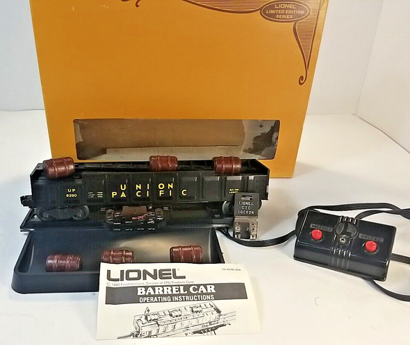 RESALE SHOP - Limited Edition Lionel Union Pacific Operating Barrel Wellcar 6-9290 - Preowned