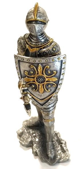 RESALE SHOP - Miniature 1:12 Metal Dollhouse Knight Statue - preowned