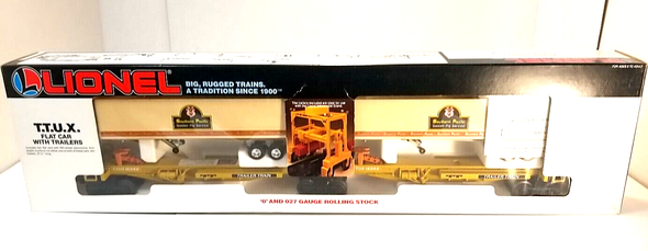 RESALE SHOP - Lionel O Scale Southern Pacific TTUX Flat Car With Trailer #6-16345 - NIB