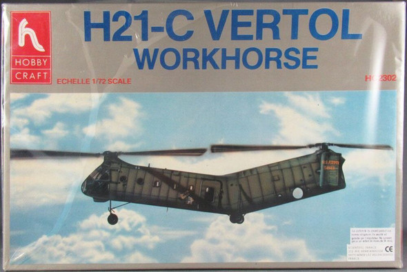 RESALE SHOP - NOB Hobby Craft HC2302 - US Army H21-C Vertol Workhorse 1:72 Helicopter [T5]
