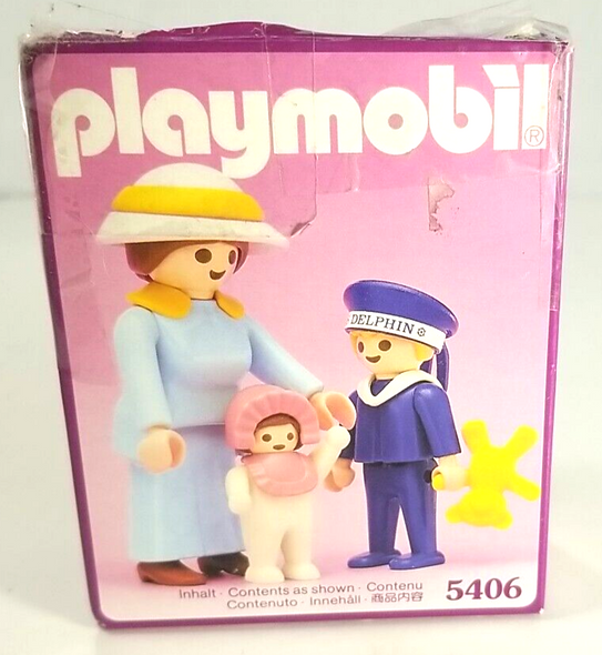 RESALE SHOP - Playmobil #5406 Victorian Mother And Children With Teddy Bear - preowned