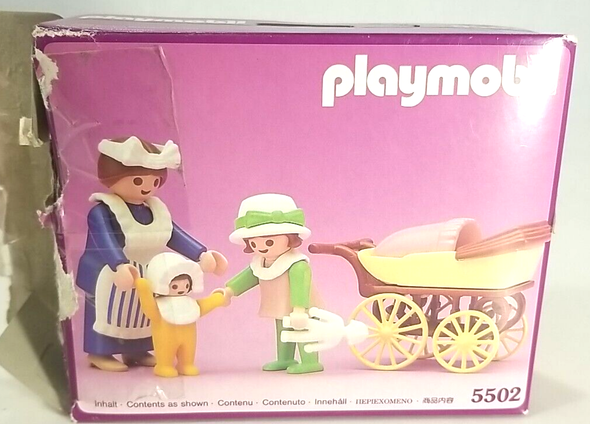 RESALE SHOP - Playmobil #5502 Victorian Nanny, Child And Toddler with Buggy - preowned