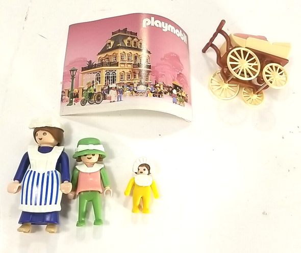 RESALE SHOP - Playmobil #5502 Victorian Nanny, Child And Toddler with Buggy - preowned