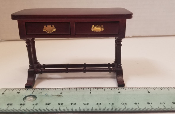 RESALE SHOP - 1:12 Dollhouse Mahogany Wood Table With Drawers