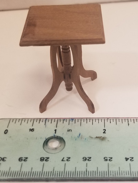 RESALE SHOP - 1:12 Dollhouse Walnut Wood Table Square