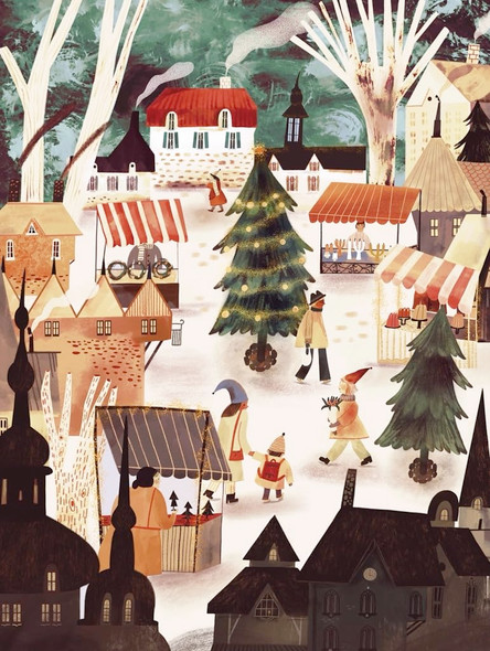 OakridgeStores.com | New York Puzzle Company - Christmas Market by Adelina Lirius - 1000 Jigsaw Puzzle NPZAL2435 840291702555