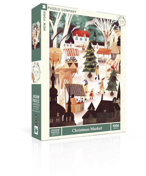 OakridgeStores.com | New York Puzzle Company - Christmas Market by Adelina Lirius - 1000 Jigsaw Puzzle NPZAL2435 840291702555