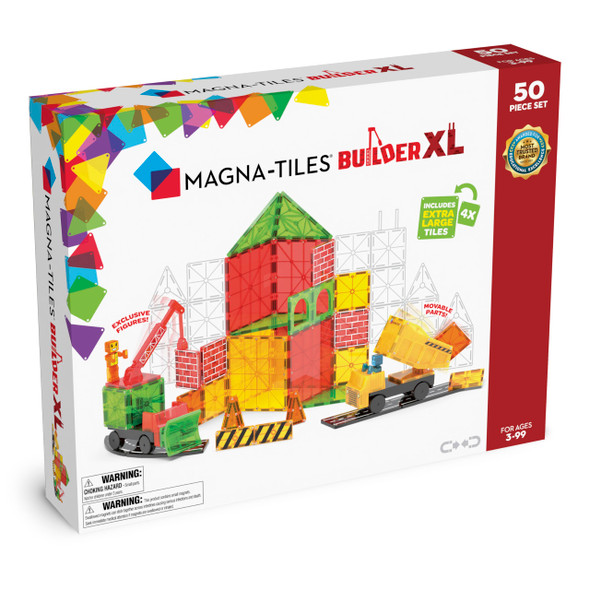 OakridgeStores.com | MAGNA-TILES - Builder XL 50-Piece Magnetic Construction Set 242050TR 850025176354