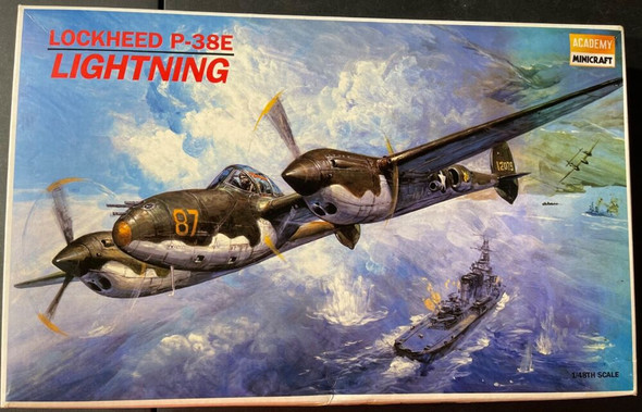 RESALE SHOP - NOB Academy 1/48 Lockheed P-38E Lightning Airplane Model Kit (c.1994) - 2144