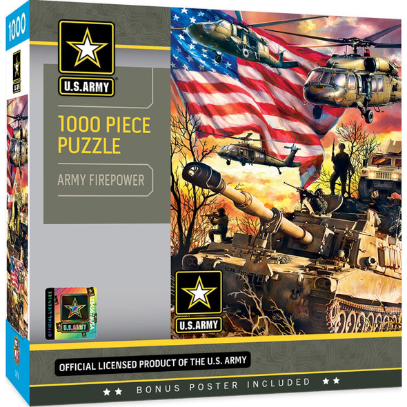 OakridgeStores.com | MASTERPIECES - U.S. Army - Army Firepower 1000 Piece Jigsaw Puzzle (71693) 705988716935