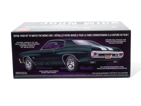 OakridgeStores.com | AMT - 1970 Chevy Chevelle John Wick 1:25 Scale Plastic Model Car Kit - 1453M 849398069400