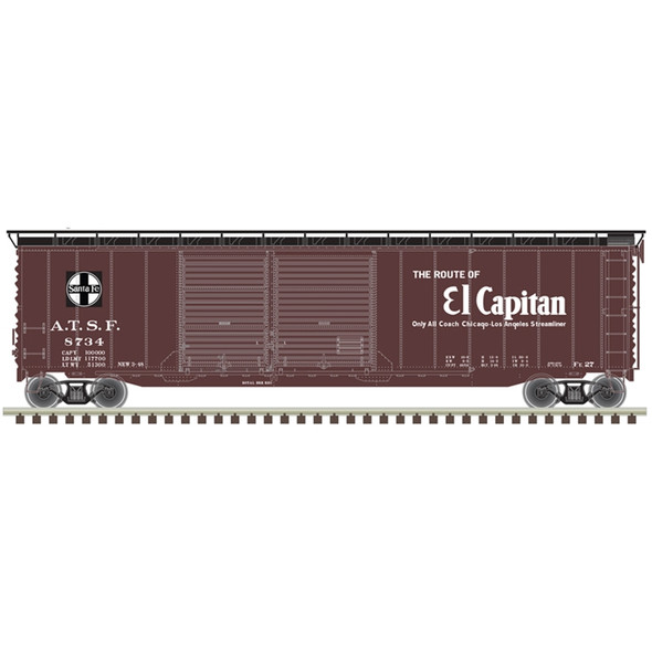 OakridgeStores.com | ATLAS - HO 50' POSTWAR DOUBLE DOOR BOX CAR SANTA FE "EL CAPITAN" #8734 - ( 20006591 )
