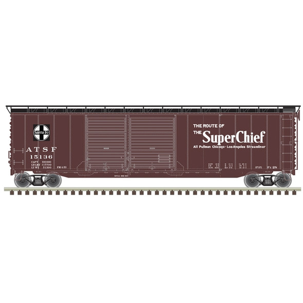 OakridgeStores.com | ATLAS - HO 50' POSTWAR DOUBLE DOOR BOX CAR SANTA FE "SUPER CHIEF" #15136 - ( 20006593 )